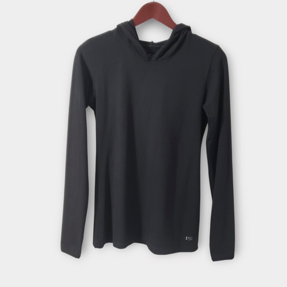 Splits59 Womens Long Sleeve Performance Hoodie Thumbholes Dark Grey Size S